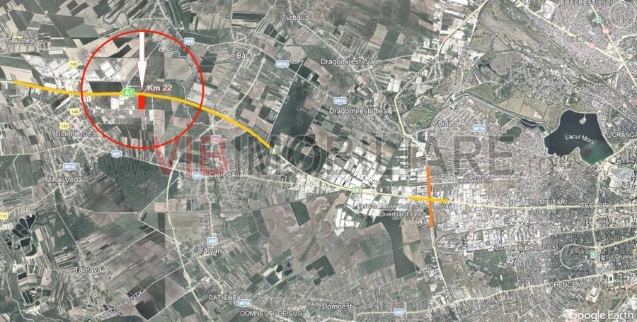 Teren 10,1 Ha cu deschidere 218 ml  la A1 - km 22 - 1