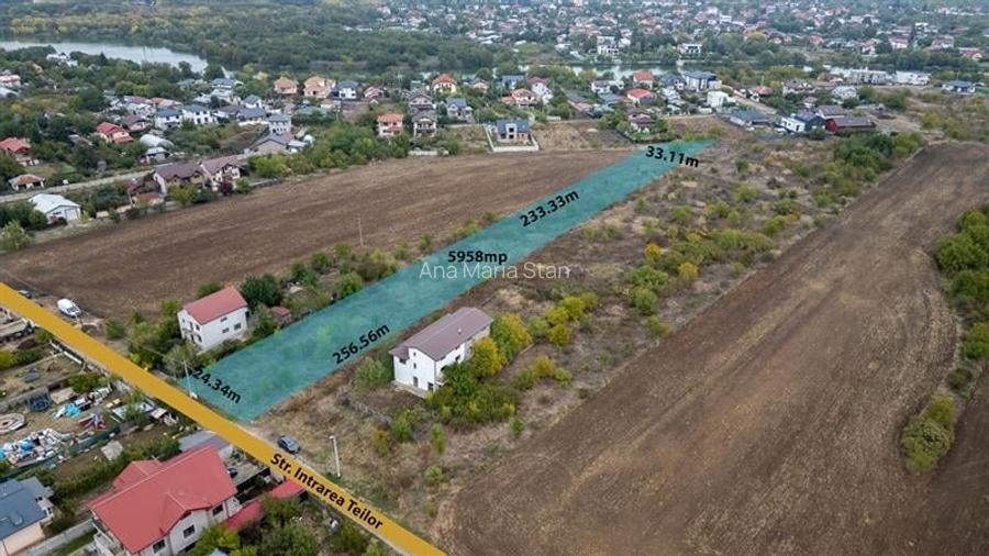 BUFTEA - FLAMANZENI,TEREN 5958 MP,DESCHIDERE 24 M,DOSAR PUZ+AVIZE,TOATE UTILITAT