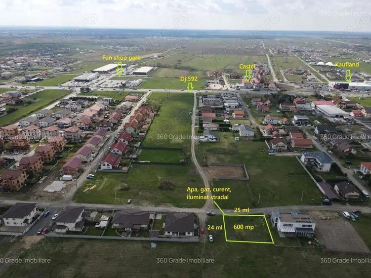 Teren de vanzare 600 mp cu front de 24 ml in Cartier Europa,Mosnita Noua 62.000E - 1