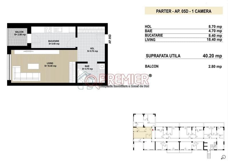 Garsoniera 43 mp | Avans 5% | Investitie sigura - 1