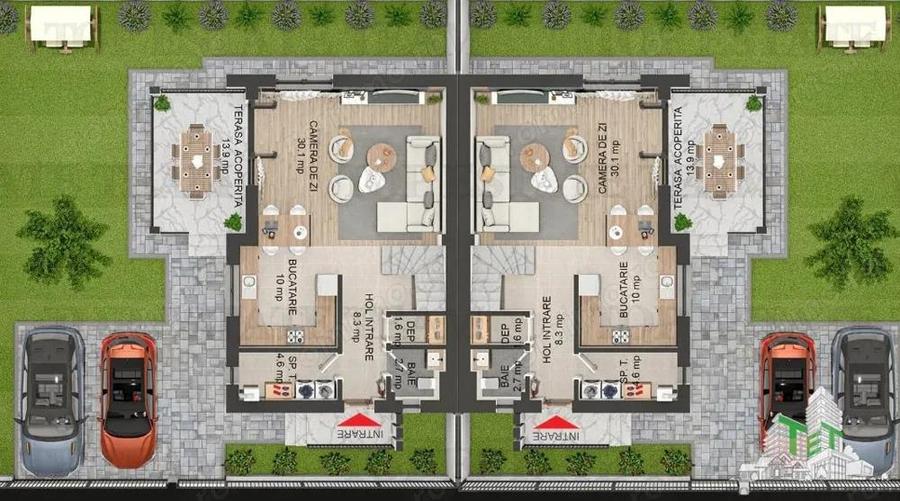Vila individuala cuplata, in complex rezidential modern, cu 4 camere, toate utilitatile, Drumul Tabe - 9
