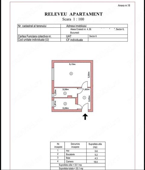 Proprietar vand garsoniera Drumul Taberei | decomandata | 33.1 mp | Metrou Valea Ialomitei - 6