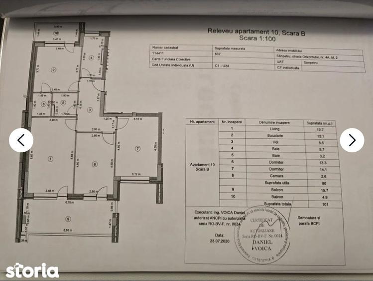 Apartament 3 camere + loc de parcare, etaj 3 - 6