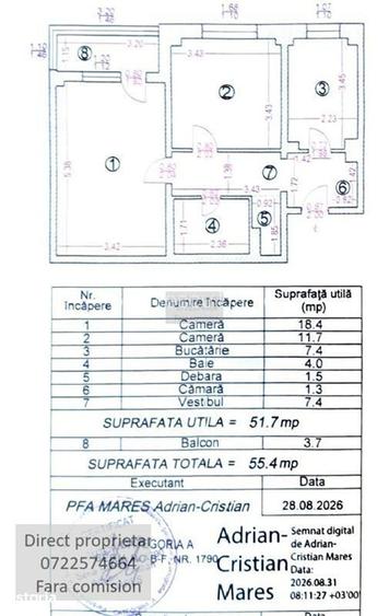 DIRECT PROPRIETAR | Apartament 2 camere Bd. Chi?inau - Renovat