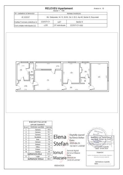 Apartament cu 3 camere semidecomandat în Militari