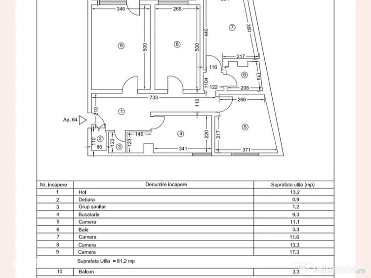 Ciresica apartament 4 camere decomandat 132000 euro - 1
