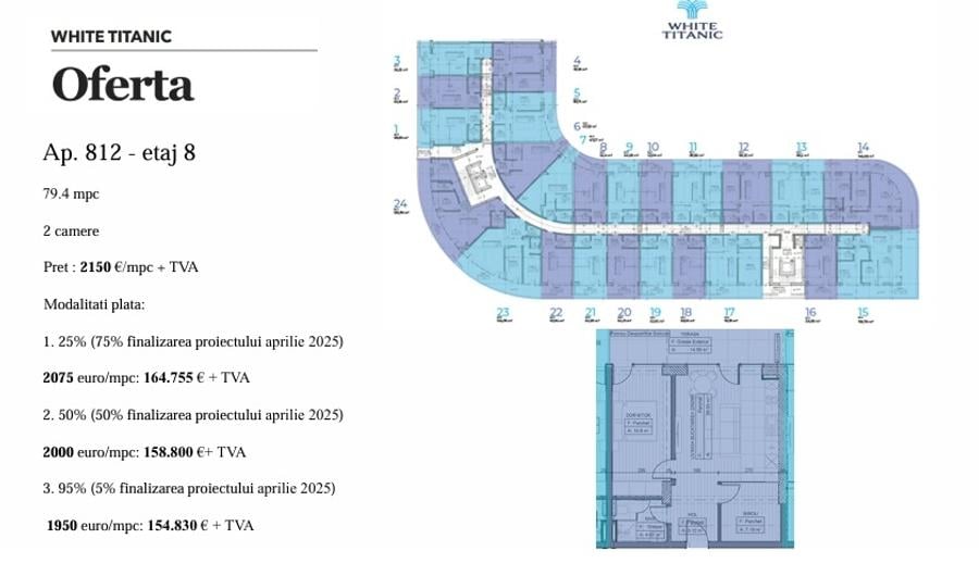 Apartament - Etaj 8 - Complex Rezidențial WHITE TITANIC - Navodari - 7