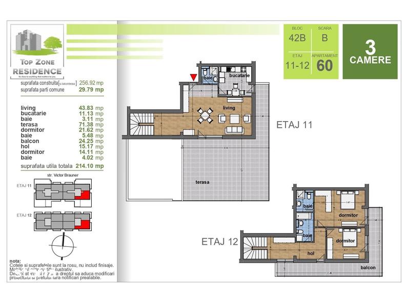 DUPLEX 3CAM. - 214MP. SUPRAFATA TOTALA / 8 MIN. METROU N. TECLU! - 19