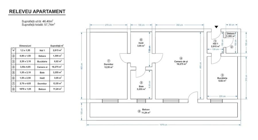 Apartament cu 2 camere semidecomandat în Vest