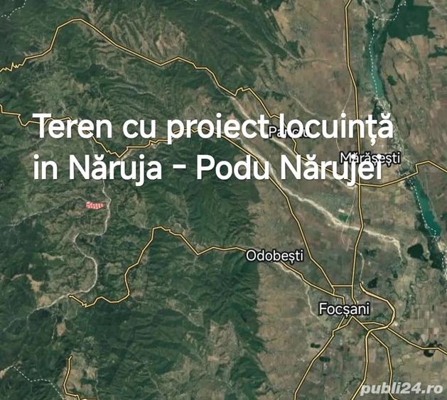 Teren de 2500 mp, în Podu Nărujei