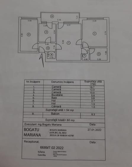 Apartament cu 3 camere semidecomandat, mobilat în Țiglina 2