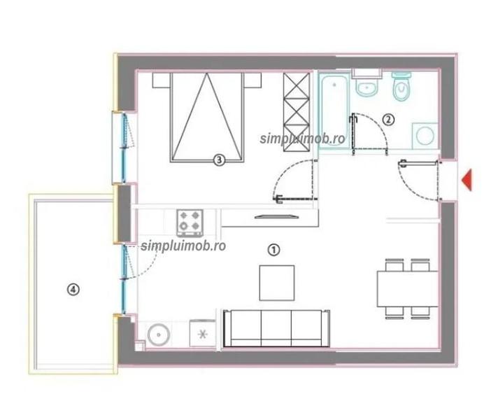 Apartament cu 2 camere semidecomandat în Theodor Pallady