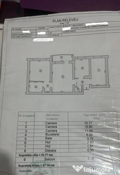 Apartament cu 3 camere semidecomandat în City Park Mall