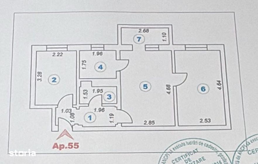 Apartament cu 3 camere semidecomandat în Inel II