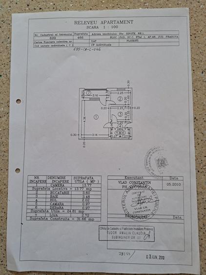 Garsonieră semidecomandată în Cantacuzino