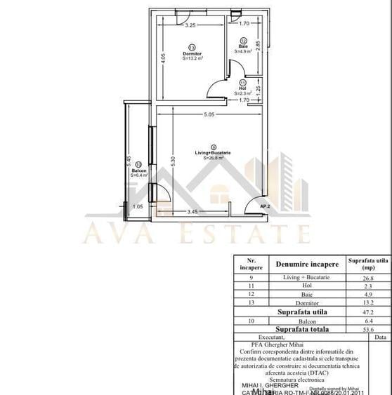 Apartament cu 2 camere semidecomandat în Giroc