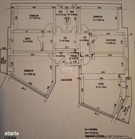 Apartament cu 4 camere în Central