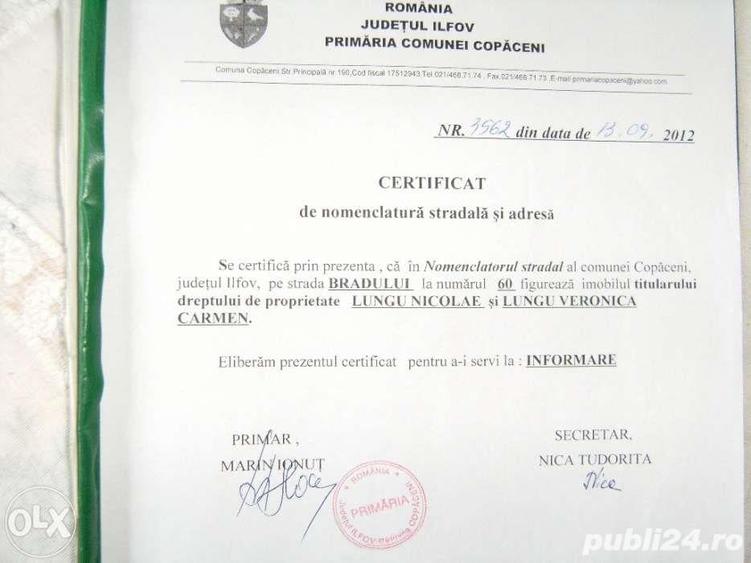 Teren de 644 mp, în Copăceni