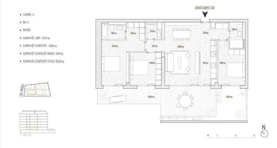 Apartament cu 4 camere în Plevnei