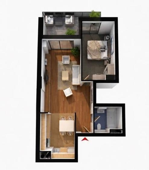 Apartament nou cu 2 camere, 54mp, etaj intermediar, finisat modern, mobilat si utilat in Gheorgheni - 5