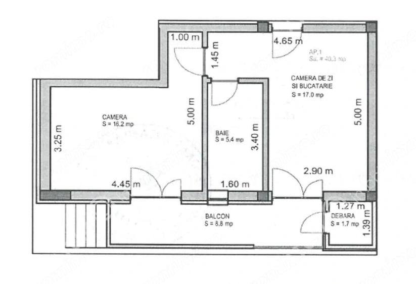Apartament cu 2 camere decomandat în Central