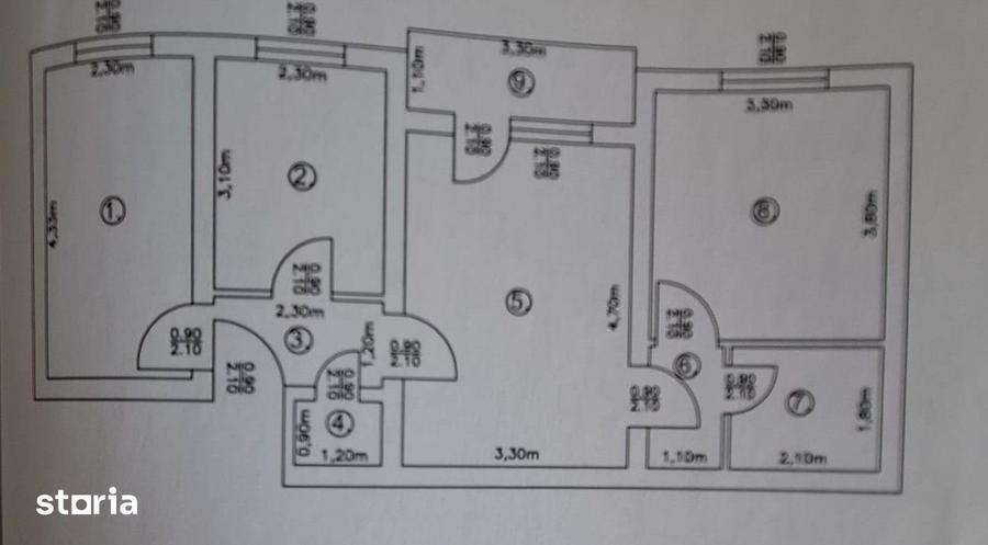 Apartament cu 3 camere în Ișalnița