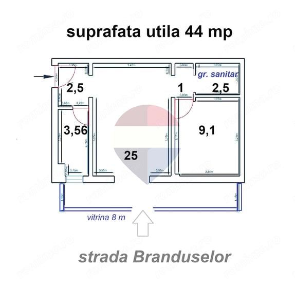 Spațiu comercial, de 44 mp, în Vlahuță