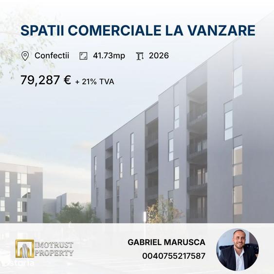 Spațiu comercial, de 42 mp, în Confecții