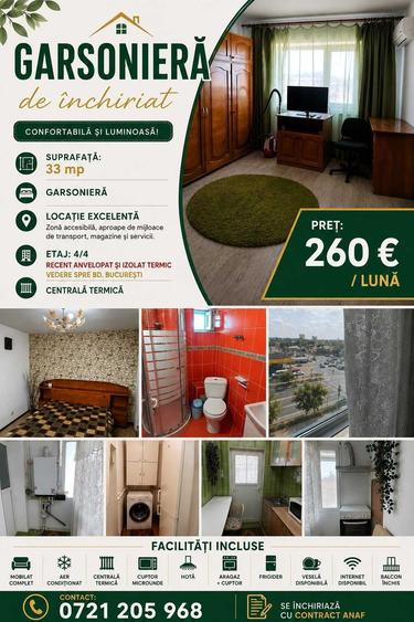 Garsonieră decomandată în Central