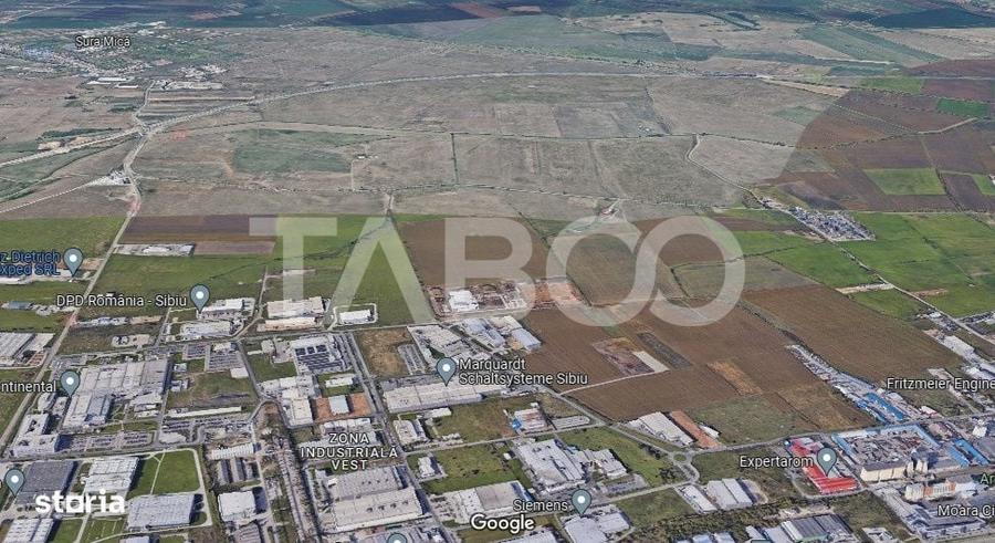 Teren intravilan de vanzare 10.000 mp in zona Industriala Vest Sibiu - 1