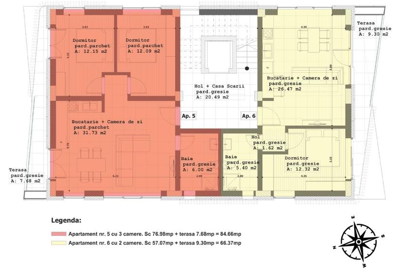 Apartament cu 3 camere în Gării