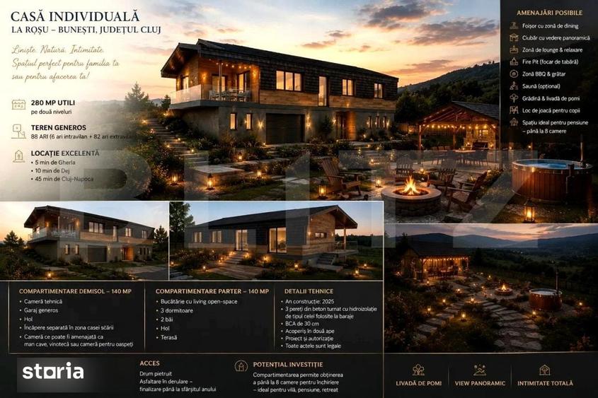 Casă cu 8 camere cu Teren 8700 Mp în Mintiu Gherlii