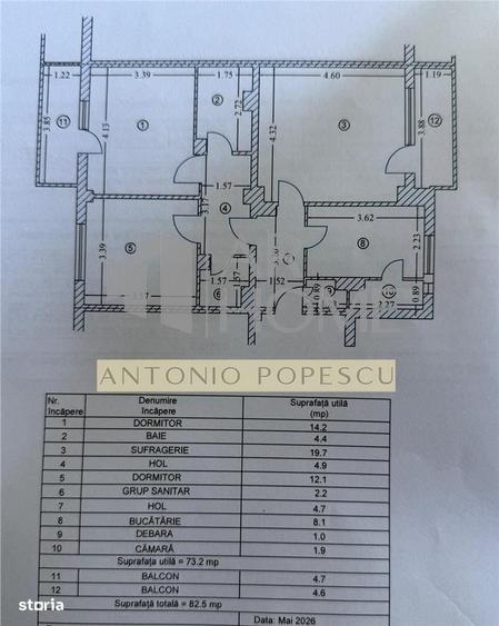 Apartament cu 2 camere decomandat în Cioceanu
