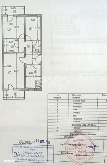 Apartament cu 3 camere decomandat în Central