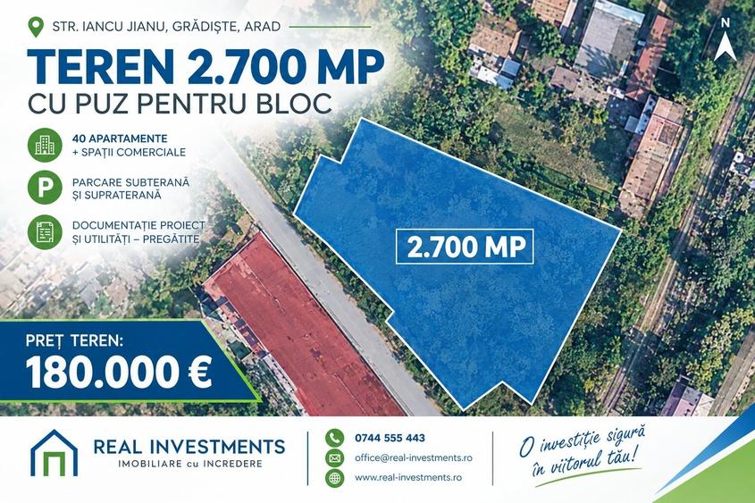 Teren Construcții intravilan de 2700 mp, în Grădiște