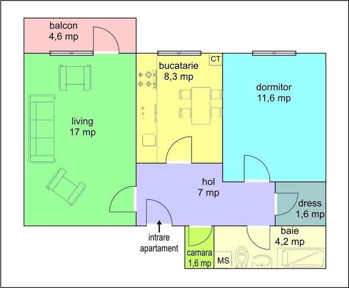 Apartament nou 2 camere,etaj 2,Tudor,Prieteniei, Targu Mures - 2