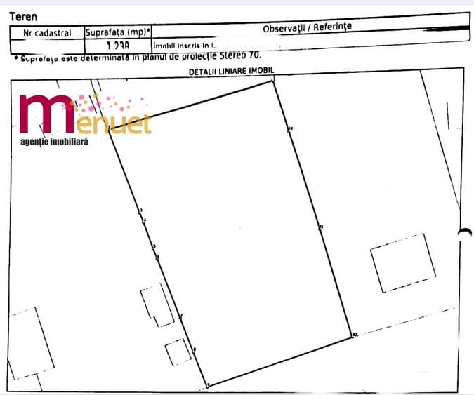 Teren Construcții intravilan de 1238 mp, în Somova