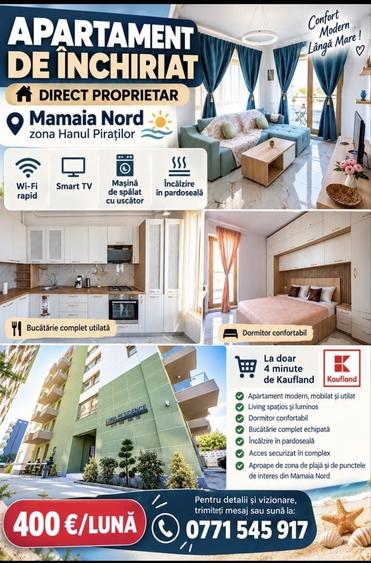 Apartament cu 2 camere semidecomandat în Nord