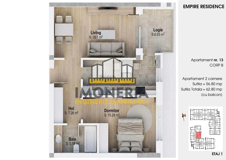 Apartament cu 2 camere decomandat în Sălăjan