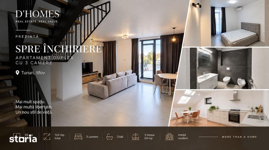 Apartament cu 3 camere în Tunari