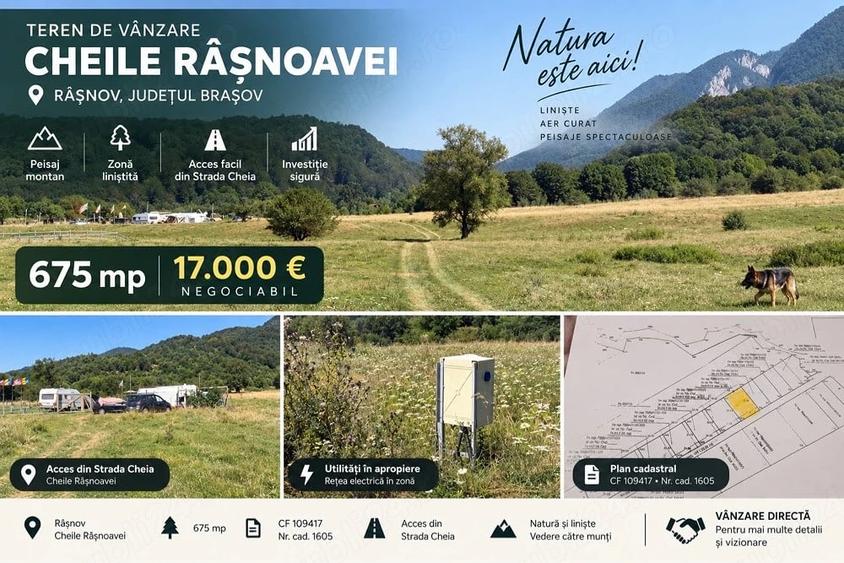 Teren de 675 mp, în Cheile Râșnoavei