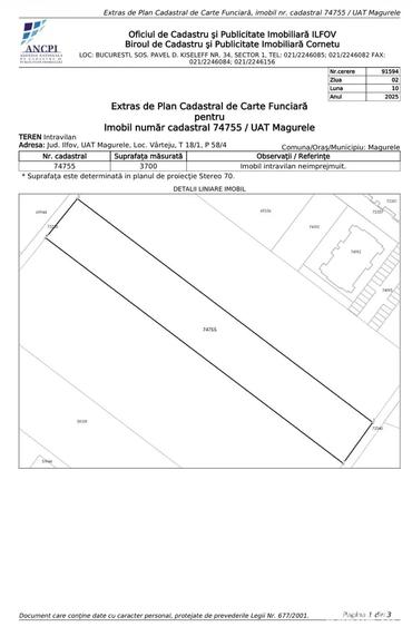 Teren de 3700 mp, în Central