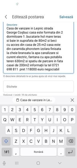 Casă cu 3 camere în Leșnic