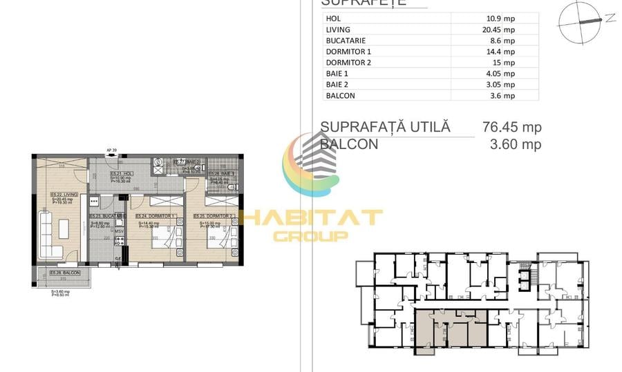 Apartament cu 3 camere decomandat în Brâncoveanu