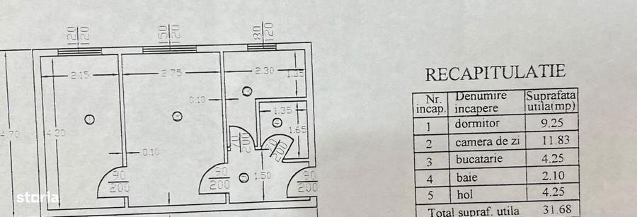 Apartament cu 2 camere nedecomandat în Nord