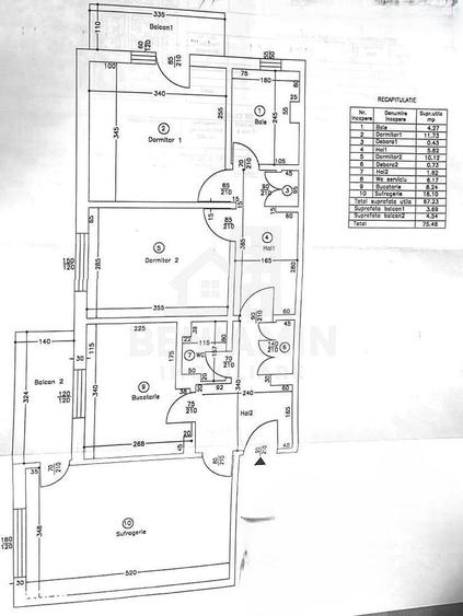 Trei camere doua bai 1Mai etaj 1 -centrala termica -75mp-Disponibil - 2