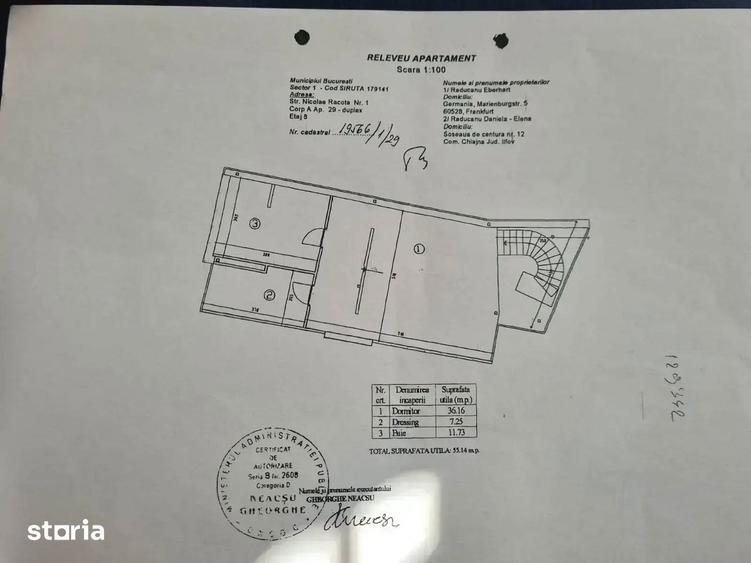 Apartament cu 2 camere în Arcul de Triumf