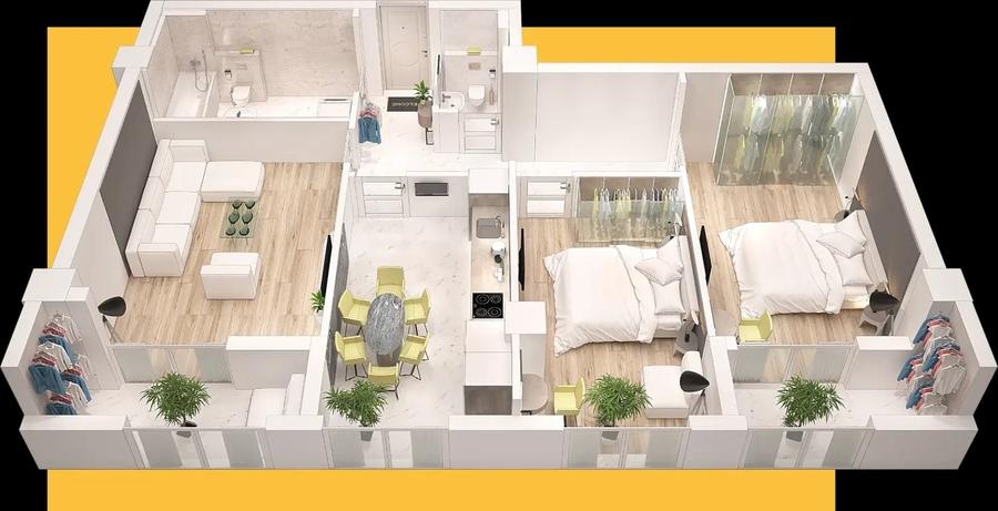 Apartament cu 3 camere decomandat în Frumoasa