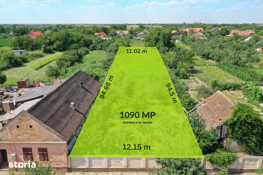 Teren de 1090 mp, în Parța