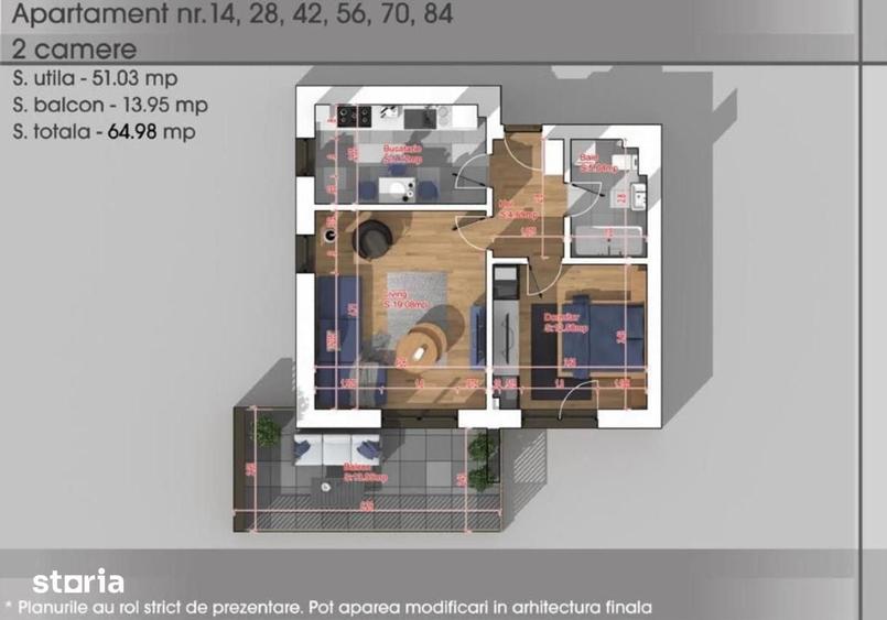 Apartament cu 2 camere în Titan
